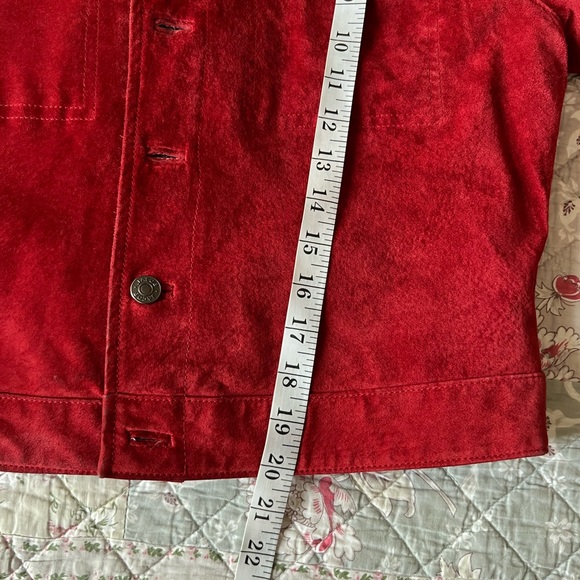 Jacob Suede Leather Rust Orange Cropped Jacket Size M - Picture 9 of 12